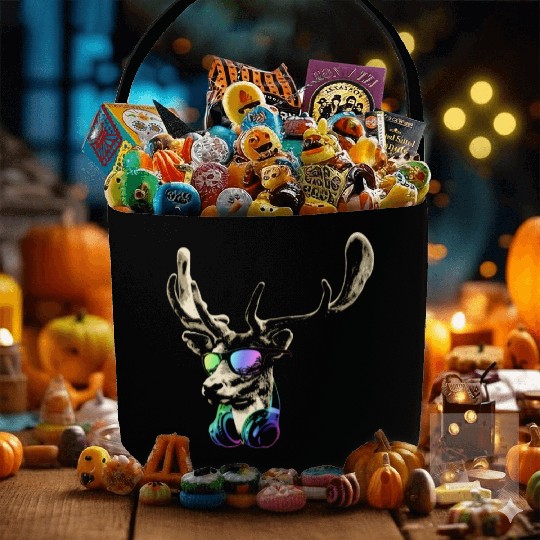 Deer DJ Brown Cool and Funny Music Animal With Fabric Baskets