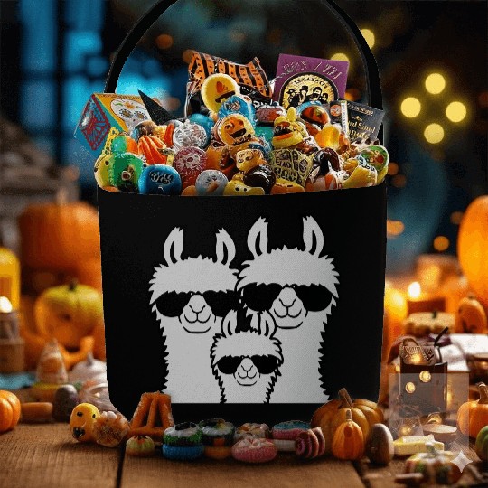 Llama family parents child Fabric Baskets