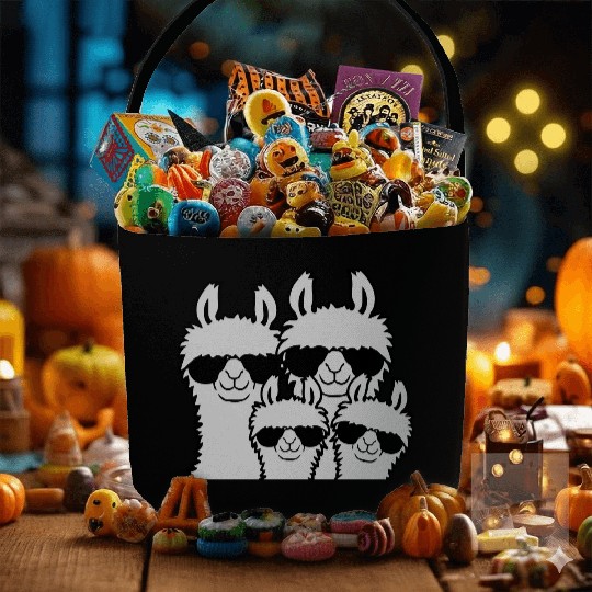 Llama family parents child Fabric Baskets