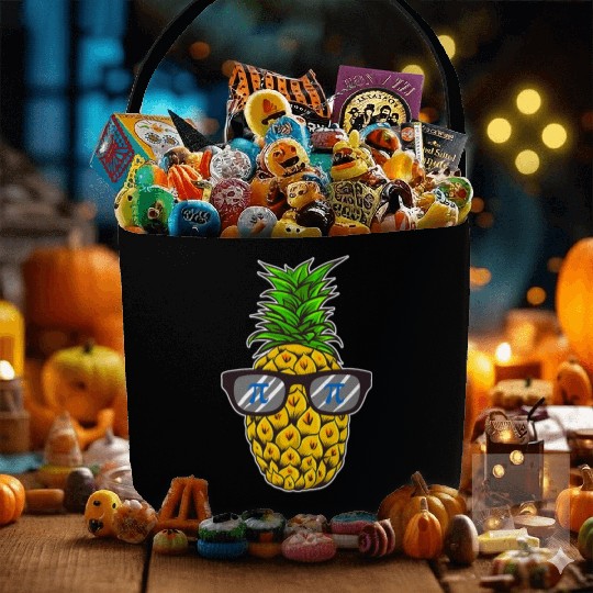 Pi Day Funny Pineapple Math Nerds Geeks Pi Symbol Fabric Baskets