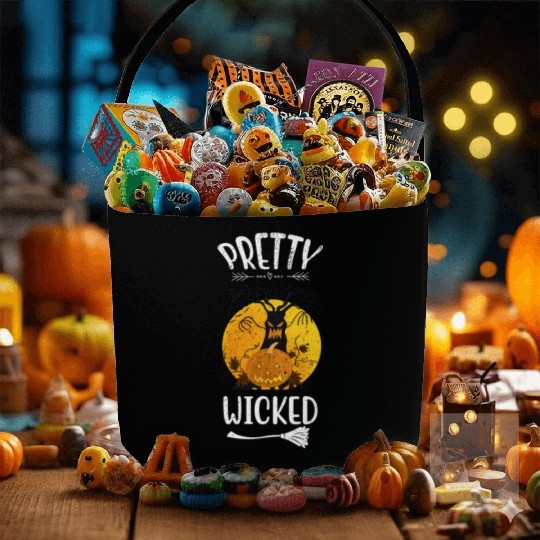 Pretty Wicked Funny Halloween Fabric Baskets