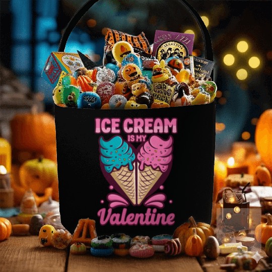 Ice Cream Valentines Day Cone Fabric Baskets