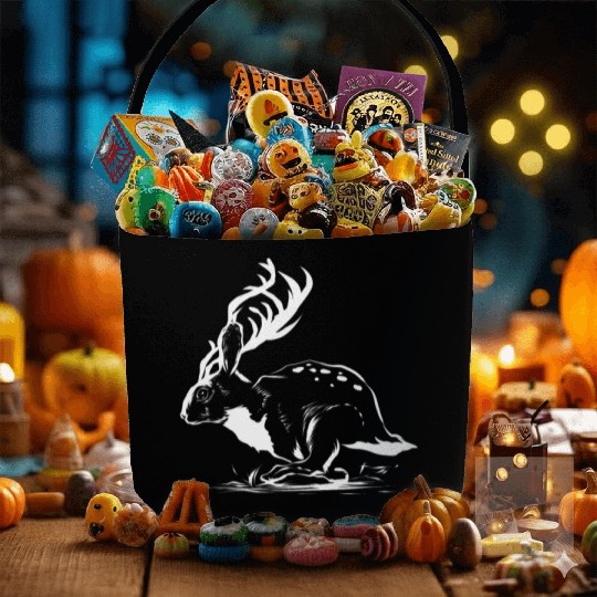 Jackalope Head Gift Fabric Baskets