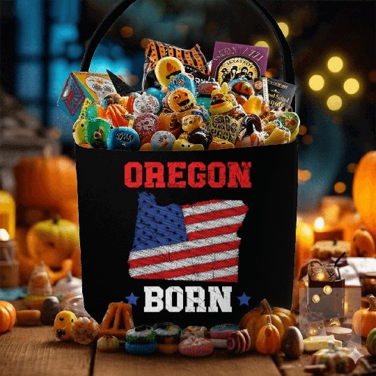 Oregon Born USA America Oregonians Travel Tourist Fabric Baskets