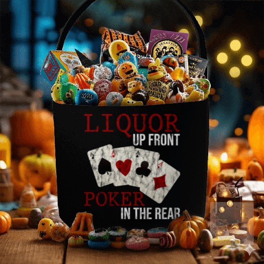 Liquor Up Front, Poker In The Rear 3 Fabric Baskets
