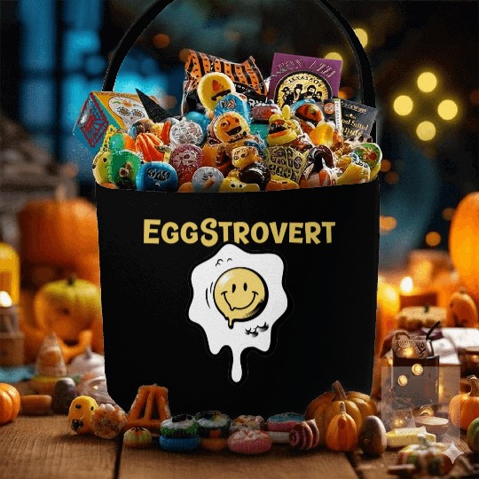 Eggstrovert Happy Extrovert Fried Egg Fabric Baskets