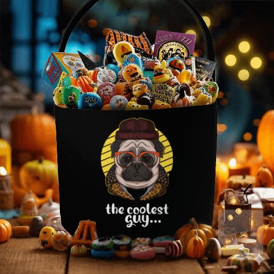The coolest guy dogs lover pug lover Fabric Baskets