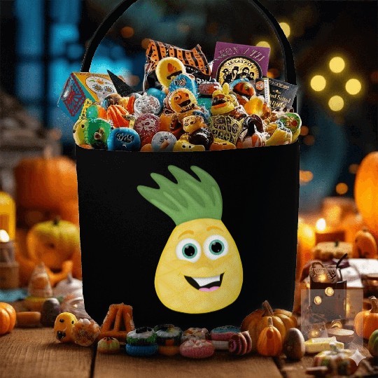 Pineapple Cartoon kawaii Anime funny face Fabric Baskets