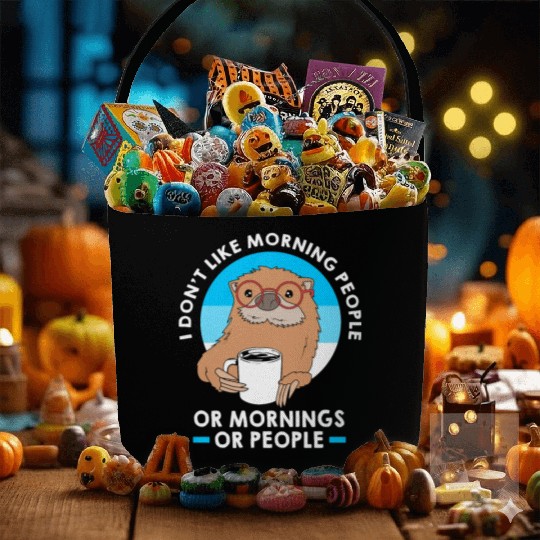 I Dont Like Morning People Funny Otter For Men Fabric Baskets