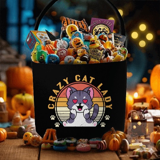 Crazy cat Lady Fabric Baskets