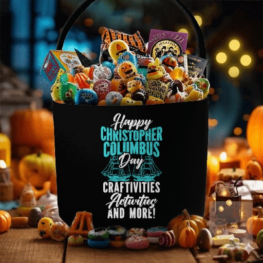 Happy Christopher Columbus Day Italian American Fabric Baskets