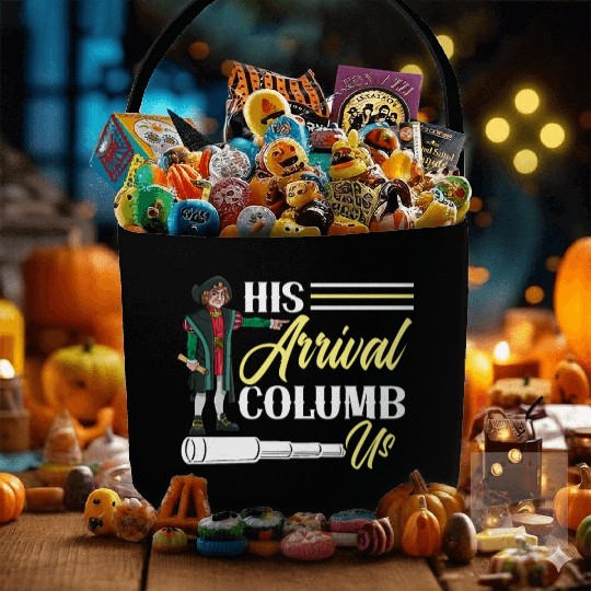 His Arrival Columb Us Christopher Columbus Day Fabric Baskets