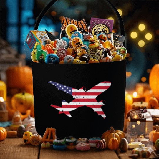 American Flag Airplane Stars And Stripes Fabric Baskets