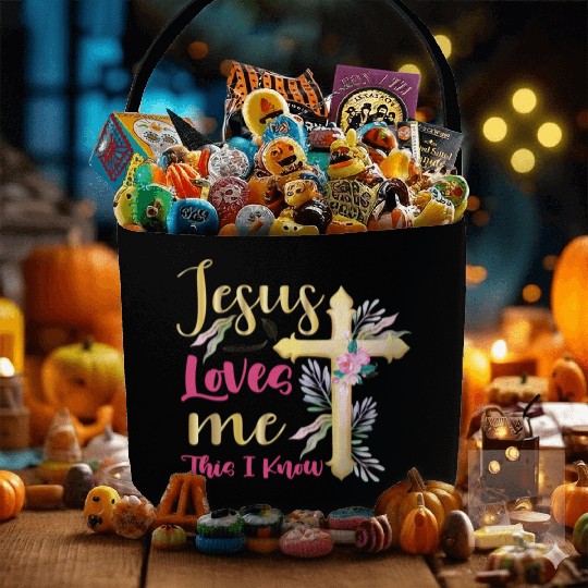 Jesus Loves Me This I Know Easter Day Quotes Fabric Baskets
