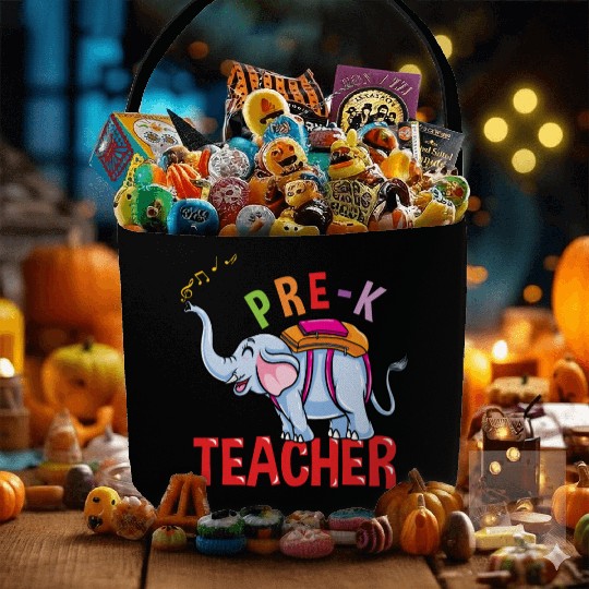 Back To School Elephant Pre-K Teacher Fabric Baskets