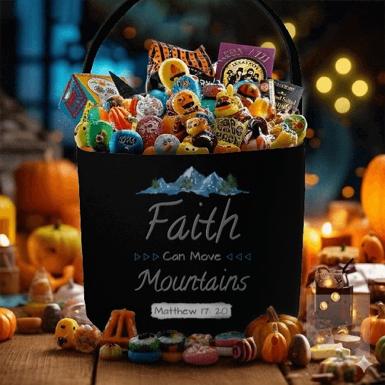 FAITH CAN MOVE MOUNTAINS - Matthew 17:20 Fabric Baskets