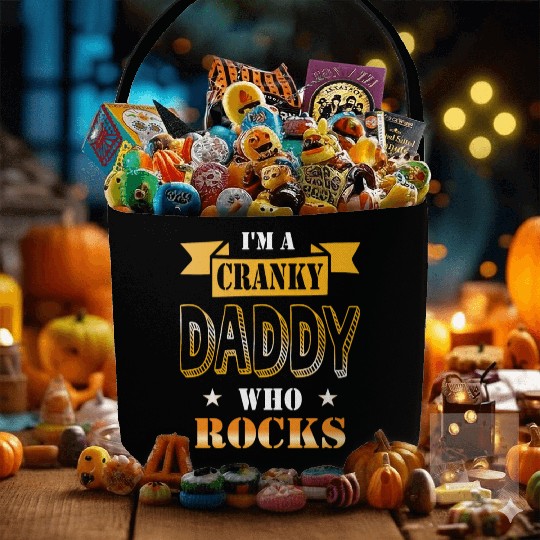 I'm a cranky daddy who rocks gift idea humor Fabric Baskets