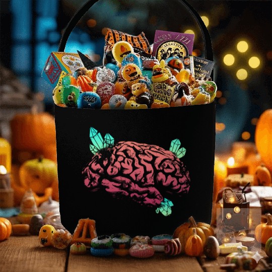 Brain with Crystal - Red and Green Fabric Baskets