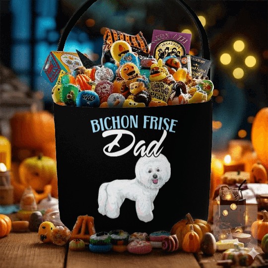 Bichon Frise Dad Dog Lover Dog Breeder Puppy Paw Fabric Baskets