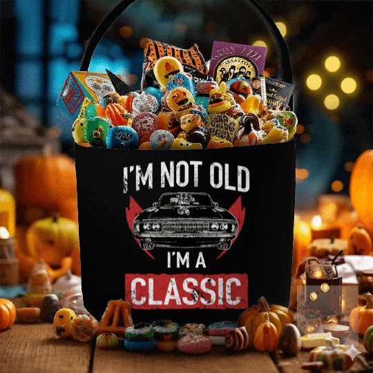I'M Not Old I'M A Classic Car Hot Rod Lover Fabric Baskets