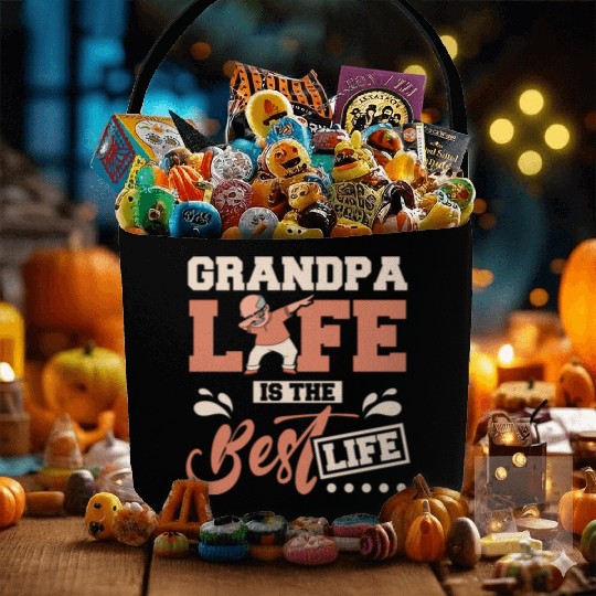 Grandpa life is the best life Fabric Baskets
