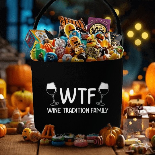 Christmas Wine Tradition Family WTF Funny Xmas Fabric Baskets