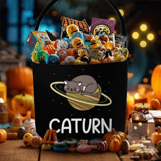 Caturn Cat Owner Saturn Astronomer Astronomy Fabric Baskets