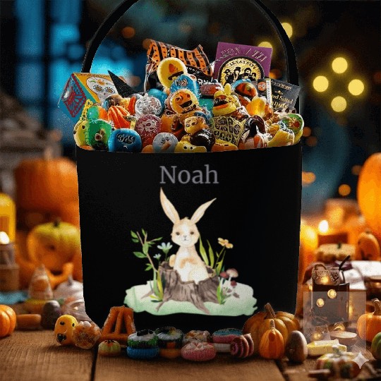 Waldtier Reh Hase Hedgehog Flowers Name Noah Fabric Baskets