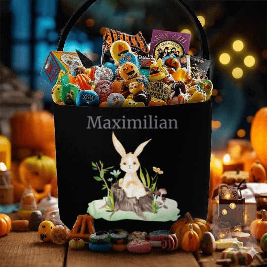 Waldtier Reh Hase Hedgehog Flowers Name Maximilian Fabric Baskets