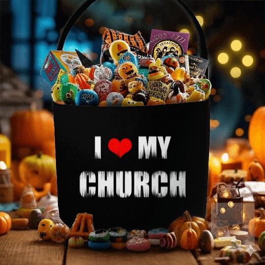 Christian Gift I Love My Church Christian Fabric Baskets