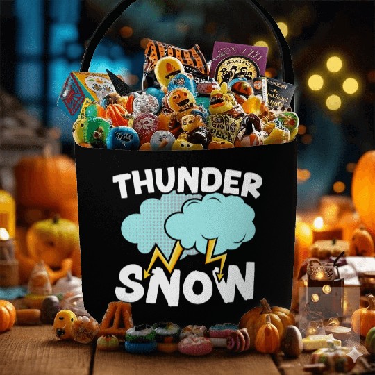 Thunder Snow Lover Ice Cold Snowy Winter Season Fabric Baskets