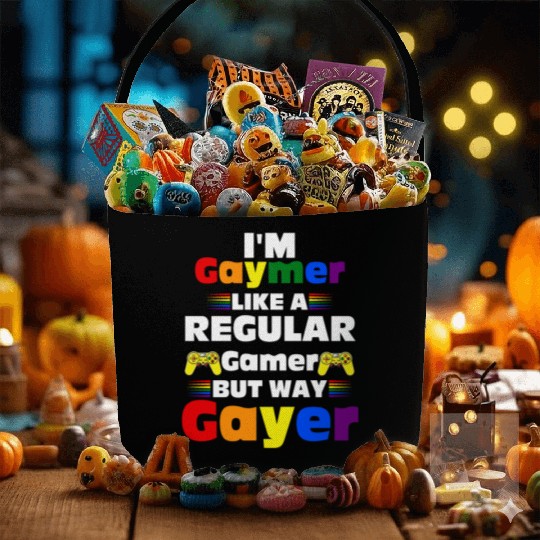 Funny Gaymer Gay Gamer Gayer - Pride Rainbow LGBT Fabric Baskets