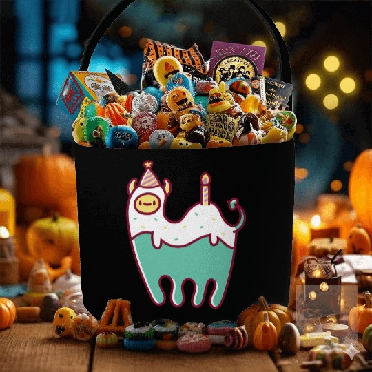 Green Llama Monster Party Fabric Baskets