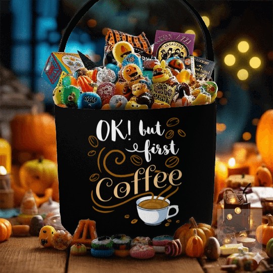 Ok But First Coffee For Coffee Lover Fabric Baskets