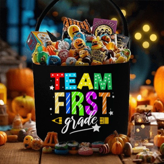 Team First Grade For Elementary Teacher Fabric Baskets