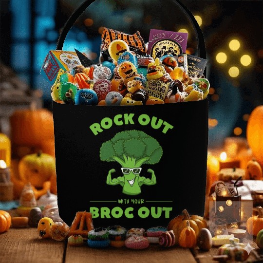 Rock Out With Your Broc Out for Broccoli Lover Fabric Baskets