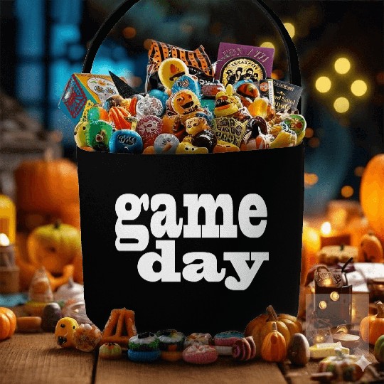 Game Day - white letters Fabric Baskets