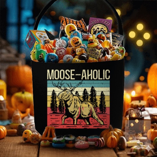 Moose-aholic Moose Wildlife Animal Alces Elk Deer Fabric Baskets