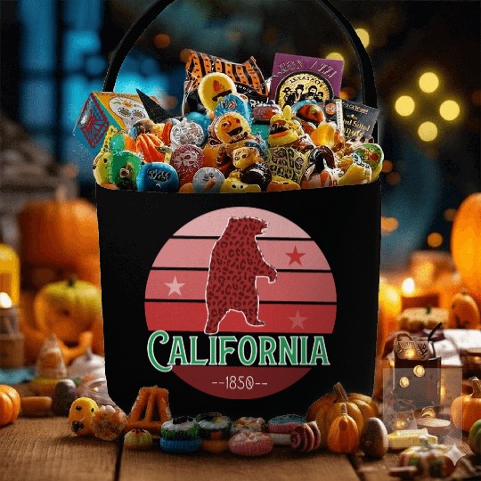 California Bear Flag Fabric Baskets