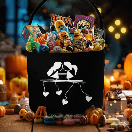 lesbian couple love symbol Fabric Baskets