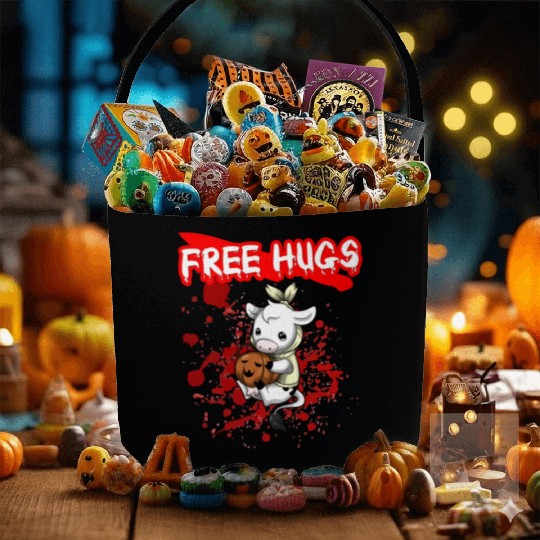 Free Hugs Halloween Sarcasm Scary Creepy Costume Fabric Baskets