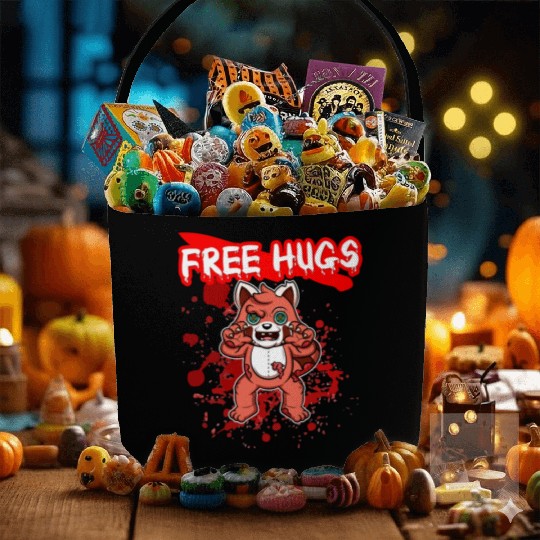 Free Hugs Halloween Sarcasm Scary Creepy Costume Fabric Baskets