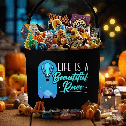 Life Is A Beautiful Ride Hot Air Balloon Fabric Baskets