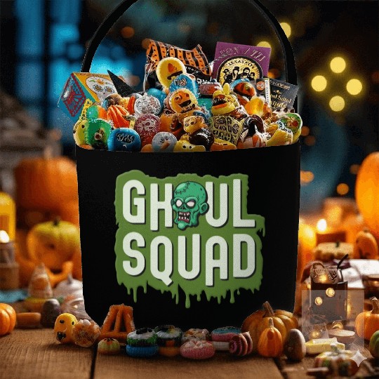 Ghoul Squad Creepy Scary Zombie Cute Halloween Fabric Baskets