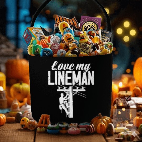 Love My Lineman Fabric Baskets