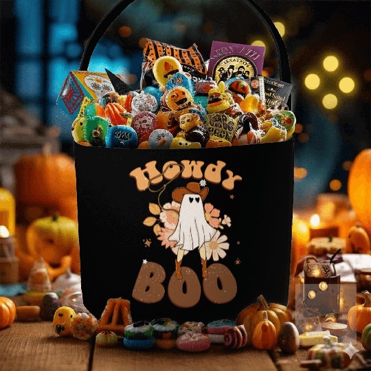 Howdy Boo Halloween Horror ,Halloween Fabric Baskets