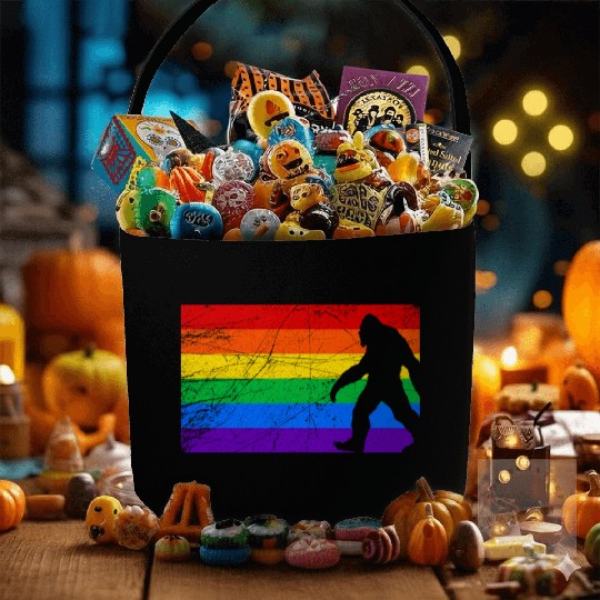 LGBT Bigfoot Rainbow Flag Fabric Baskets