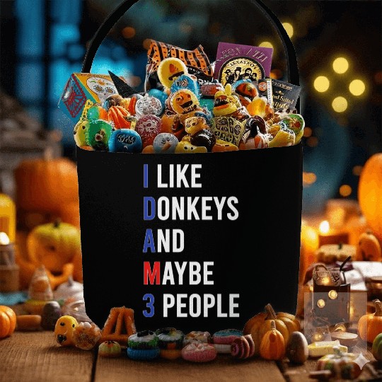 I Like Donkeys & Maybe 3 People Donkey Lover Funny Fabric Baskets