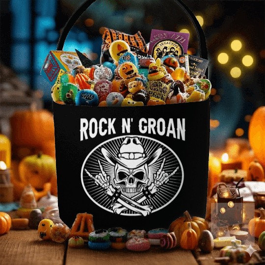 Halloween Cowboy Skeleton Rocker Hand Rock Fabric Baskets