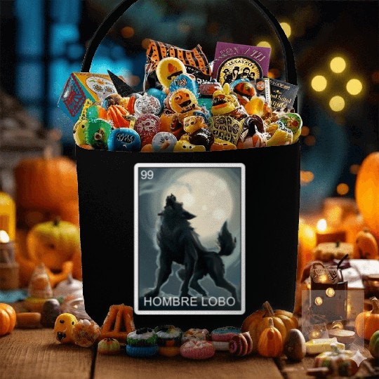 Hombre Lobo Werewolf Card Mexican Lottery Fabric Baskets